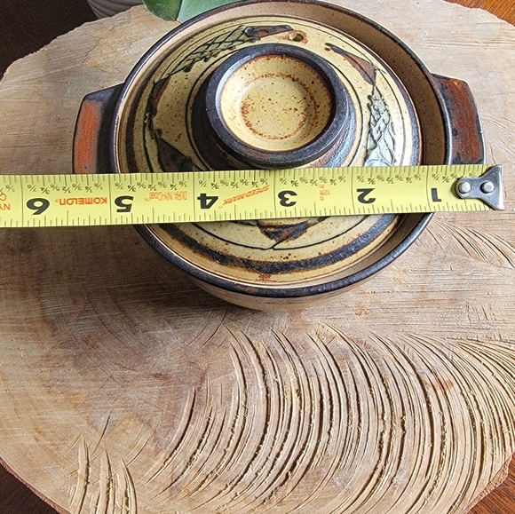 Artisan Ceramic Mini Casserole Dish - Tan and Brown - Picture 5 of 7